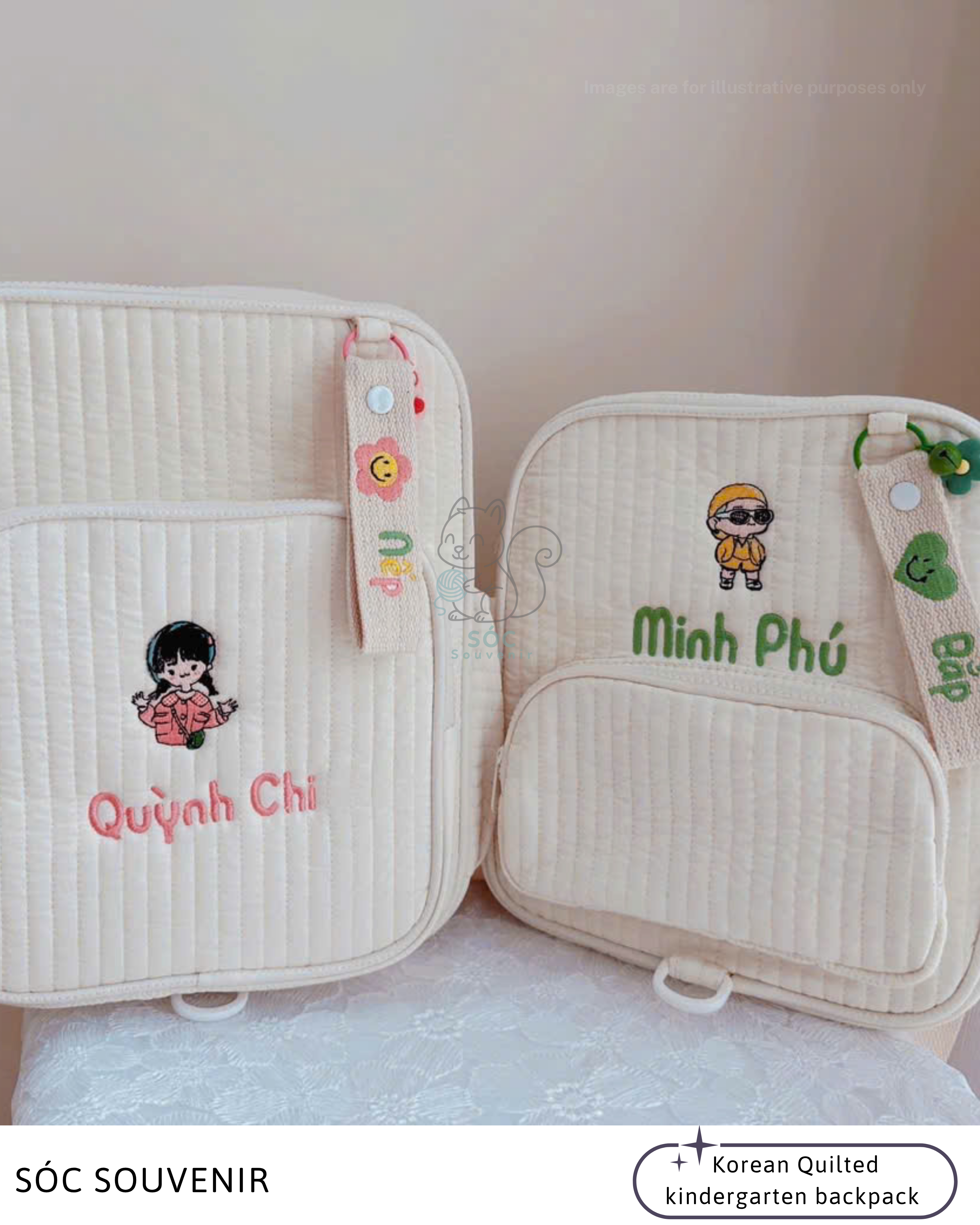 Personalized Quilted Kindergarten Backpack