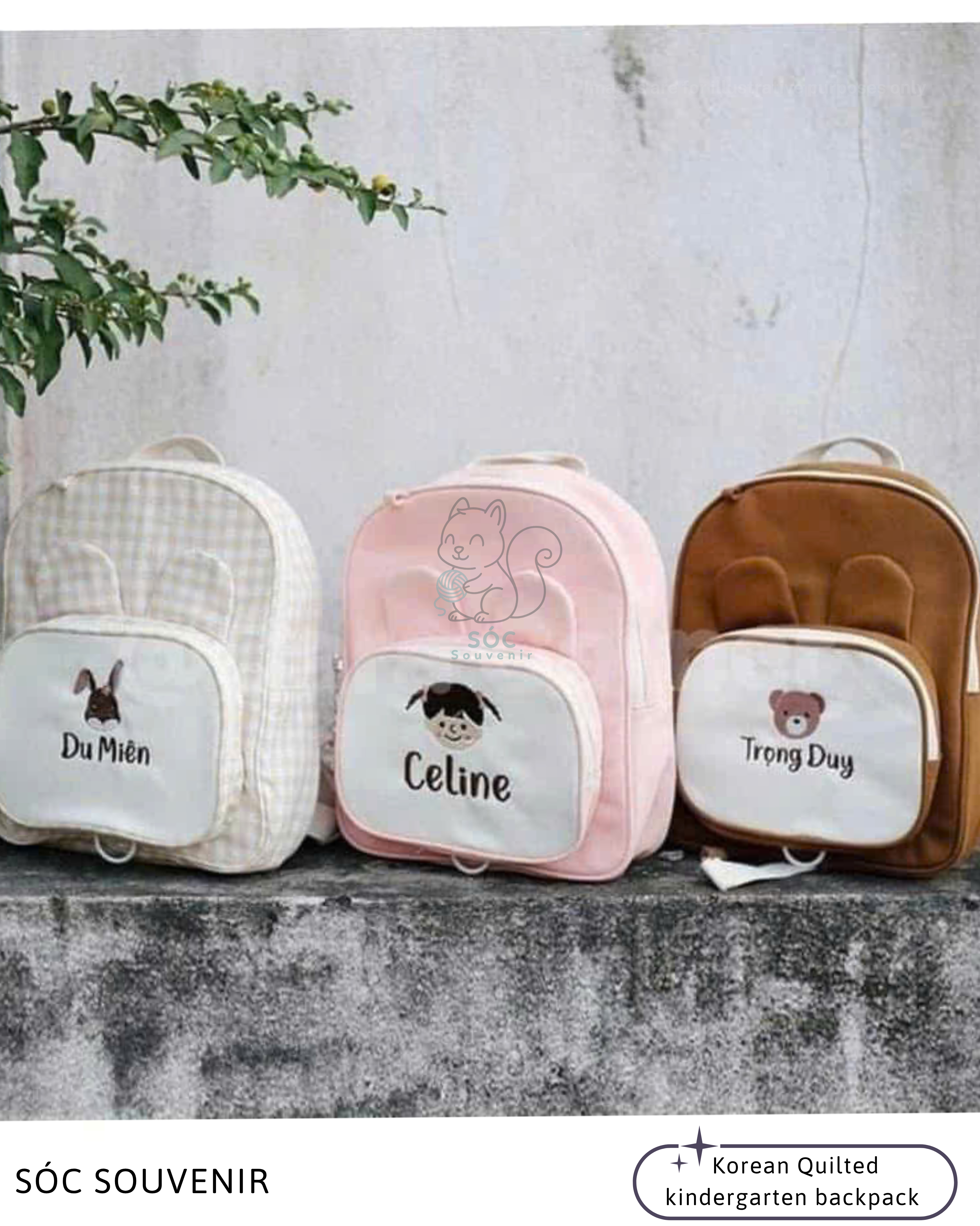 Personalized Quilted Kindergarten Backpack