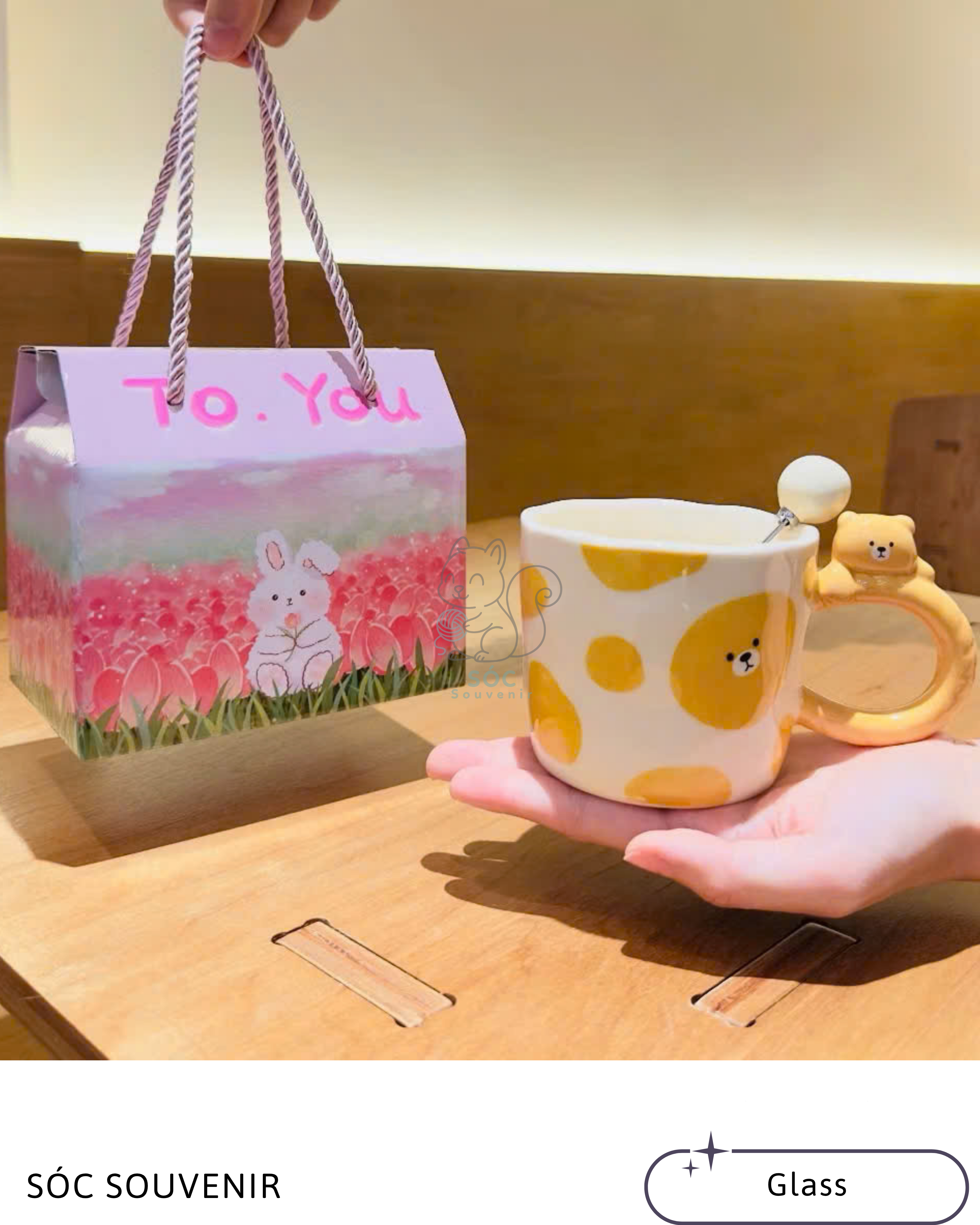 Checker Bear Ceramic Mug Gift Set