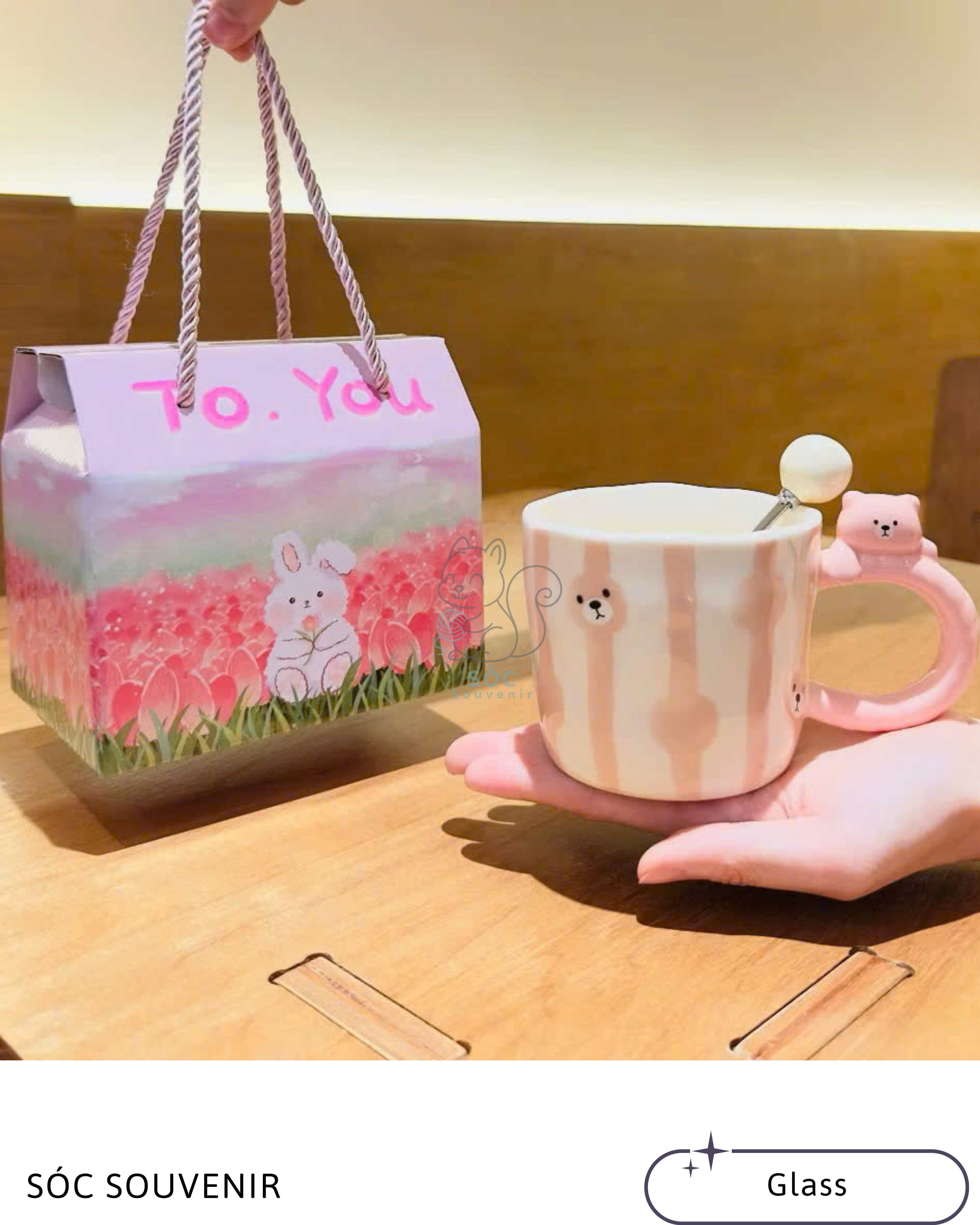 Checker Bear Ceramic Mug Gift Set