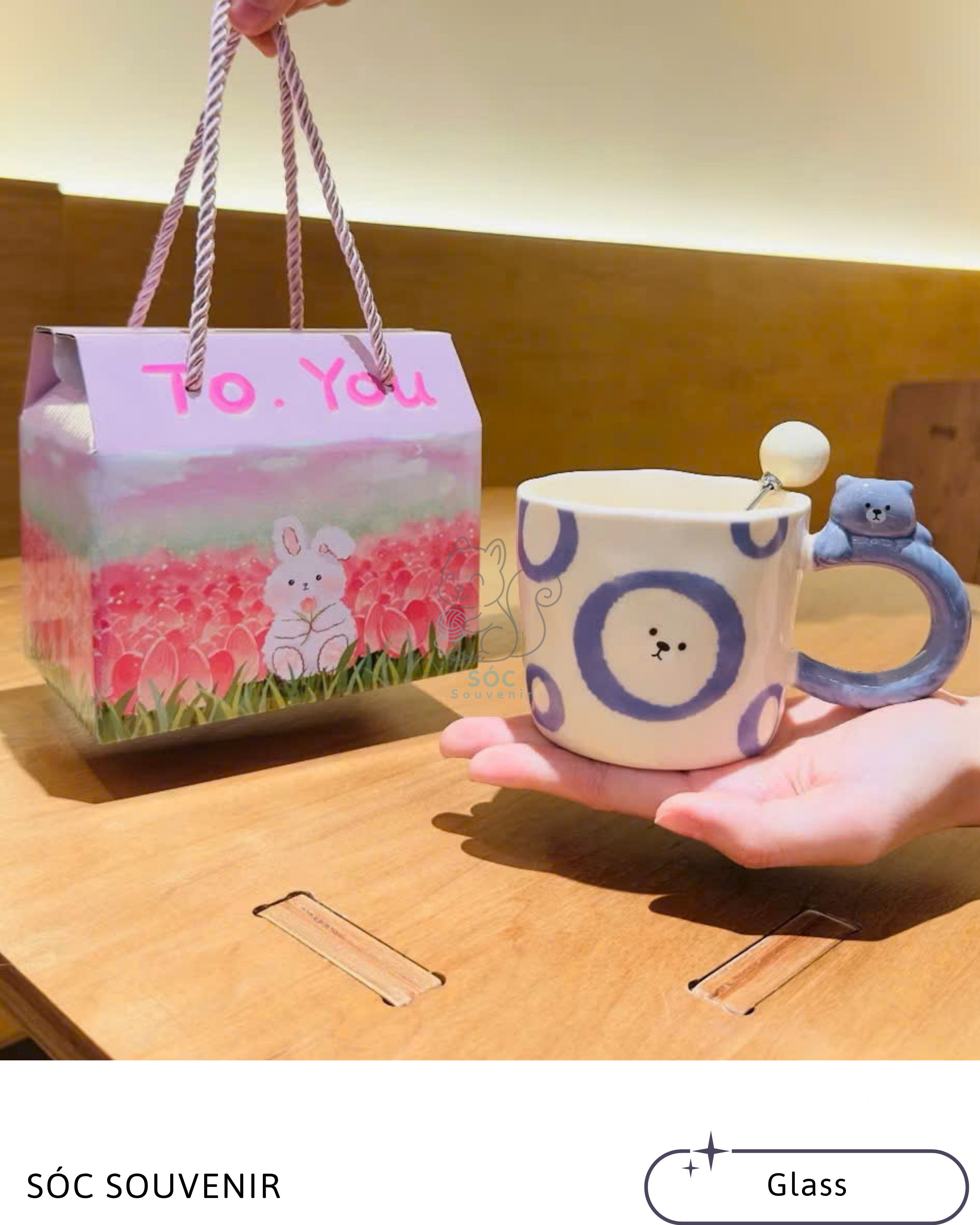 Checker Bear Ceramic Mug Gift Set