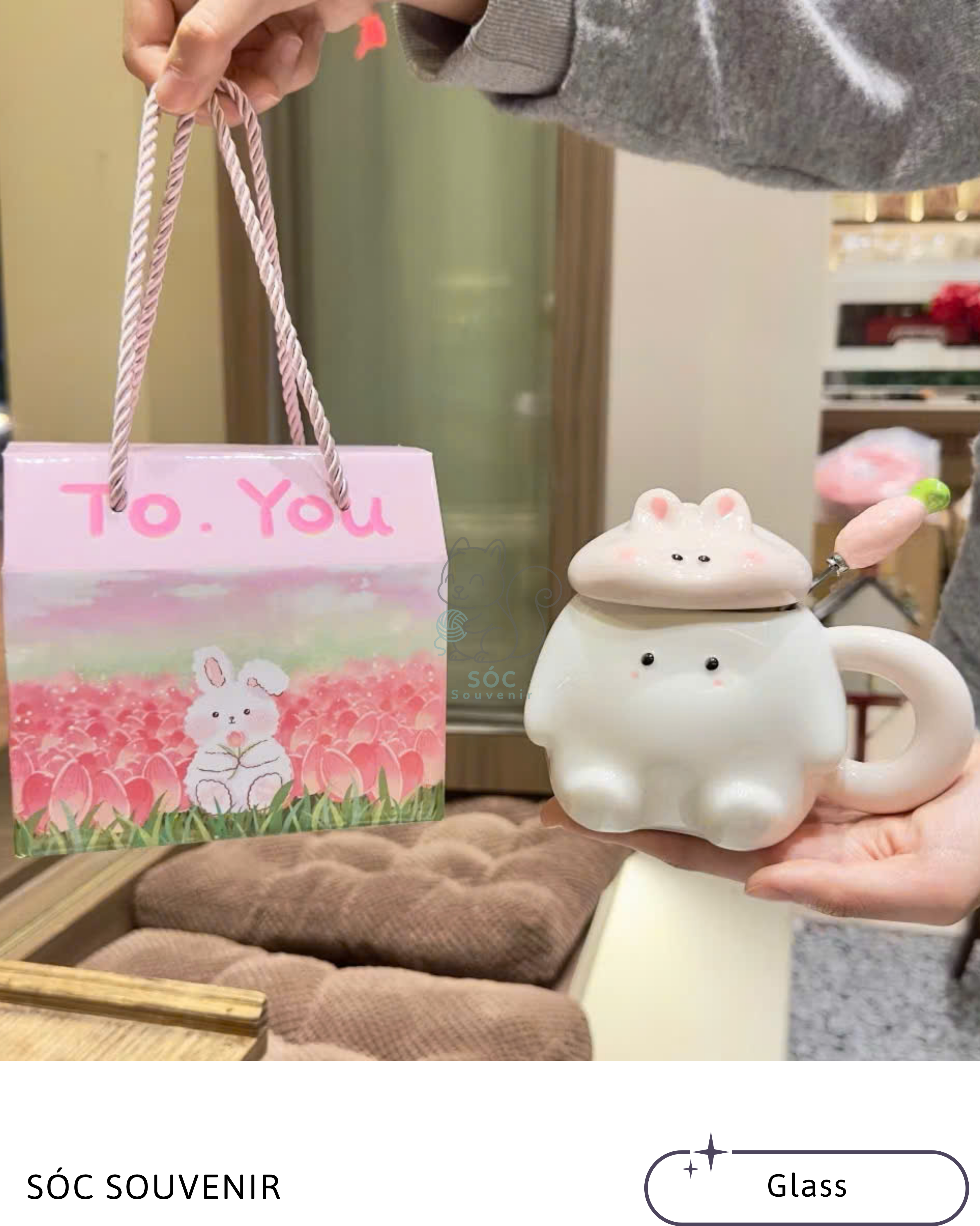 Animal Friends Ceramic Mug Gift Set – Bunny, Shark, Pig & Octopus Series