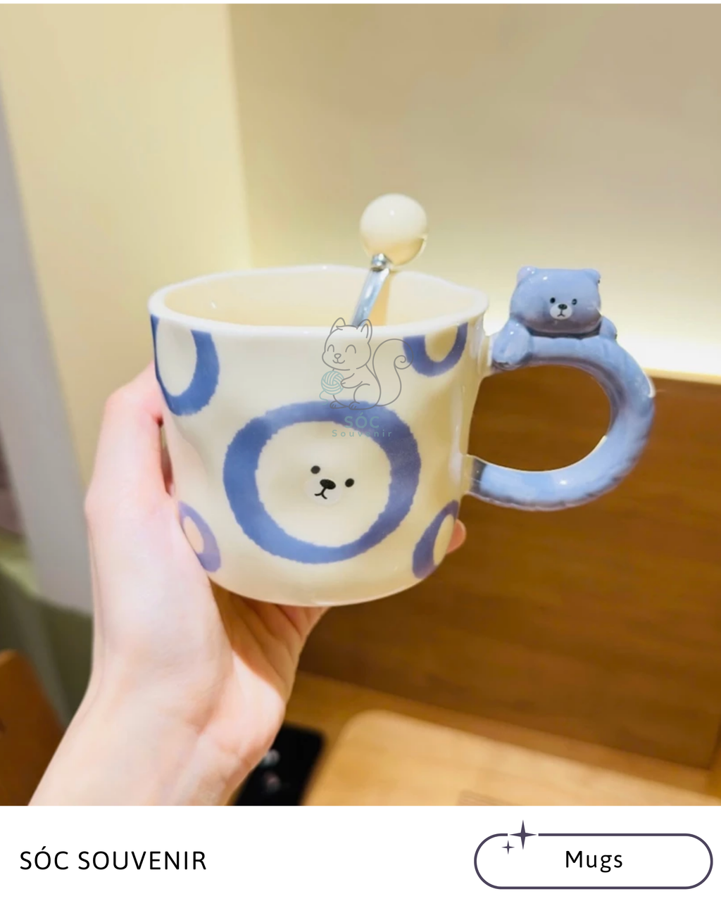 Checker Bear Ceramic Mug Gift Set