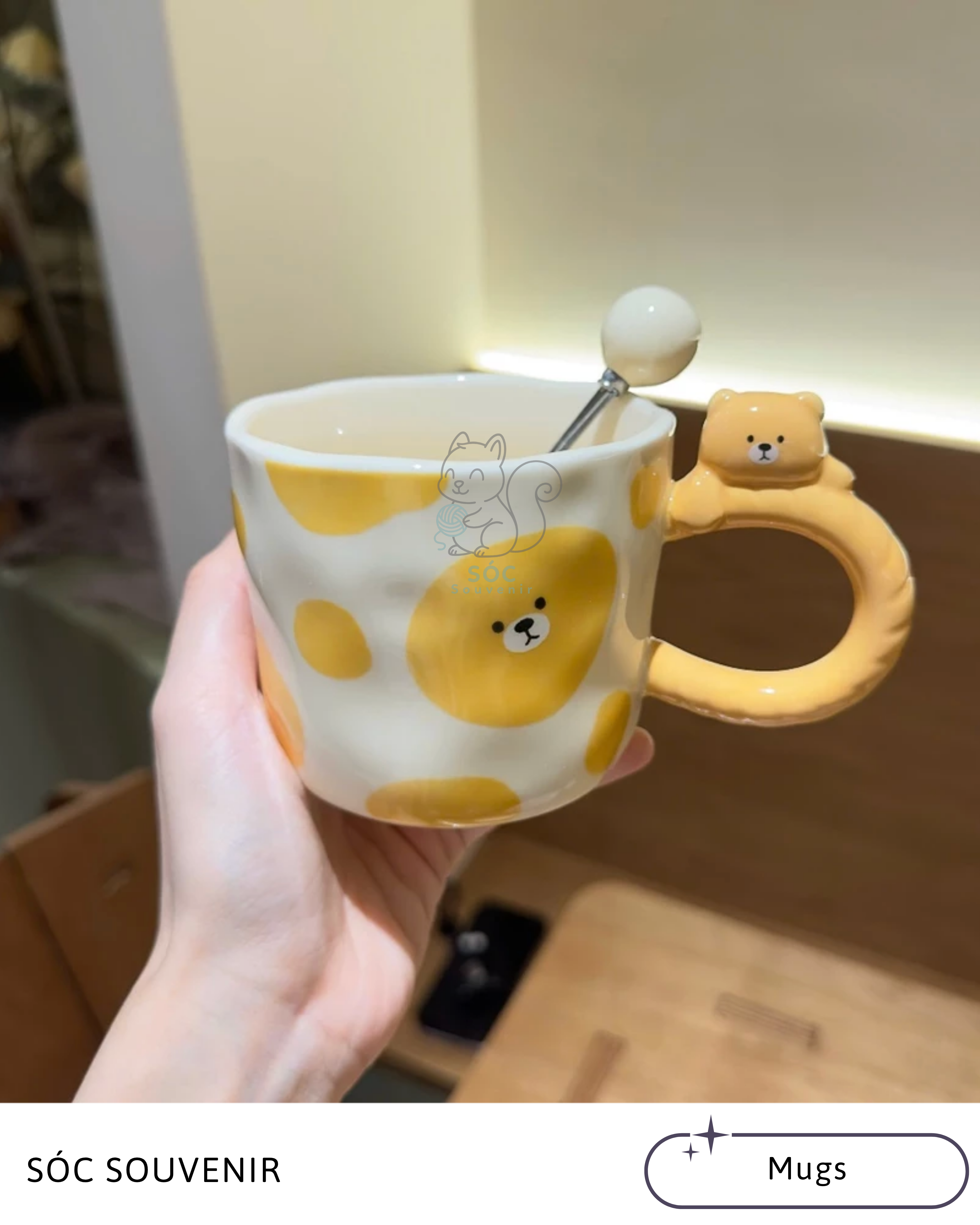 Checker Bear Ceramic Mug Gift Set