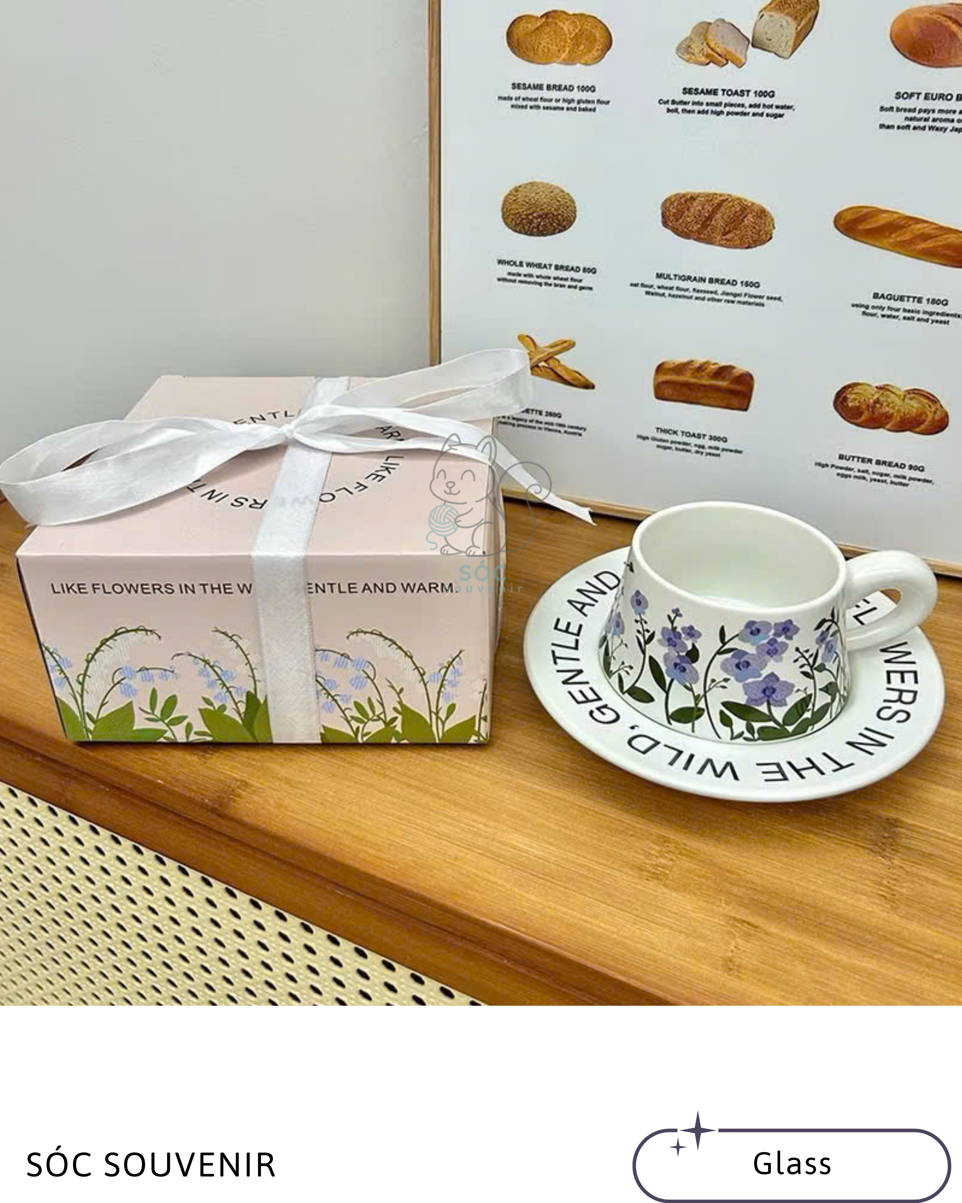 Classic Floral Ceramic Coffee Cup Set