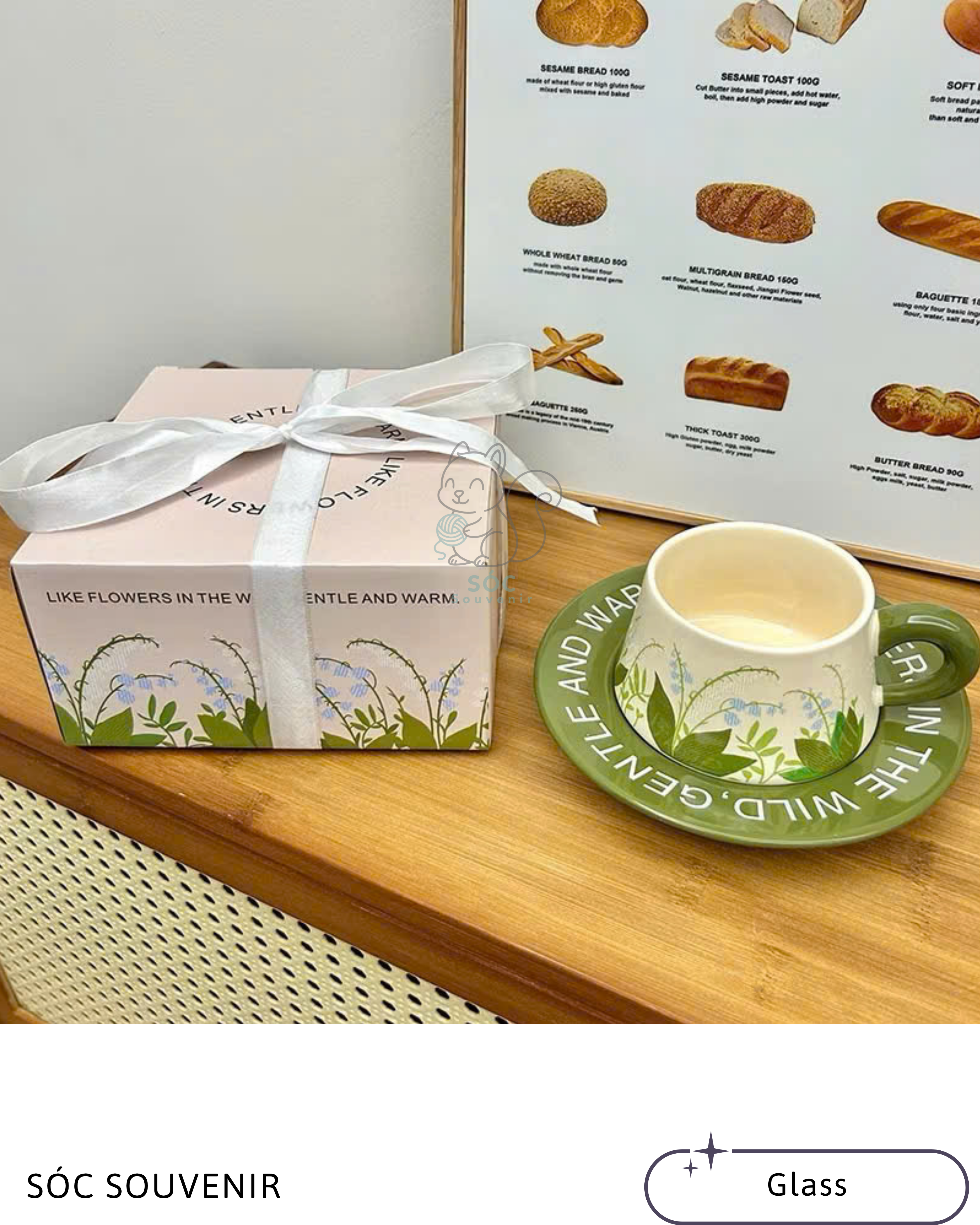 Classic Floral Ceramic Coffee Cup Set