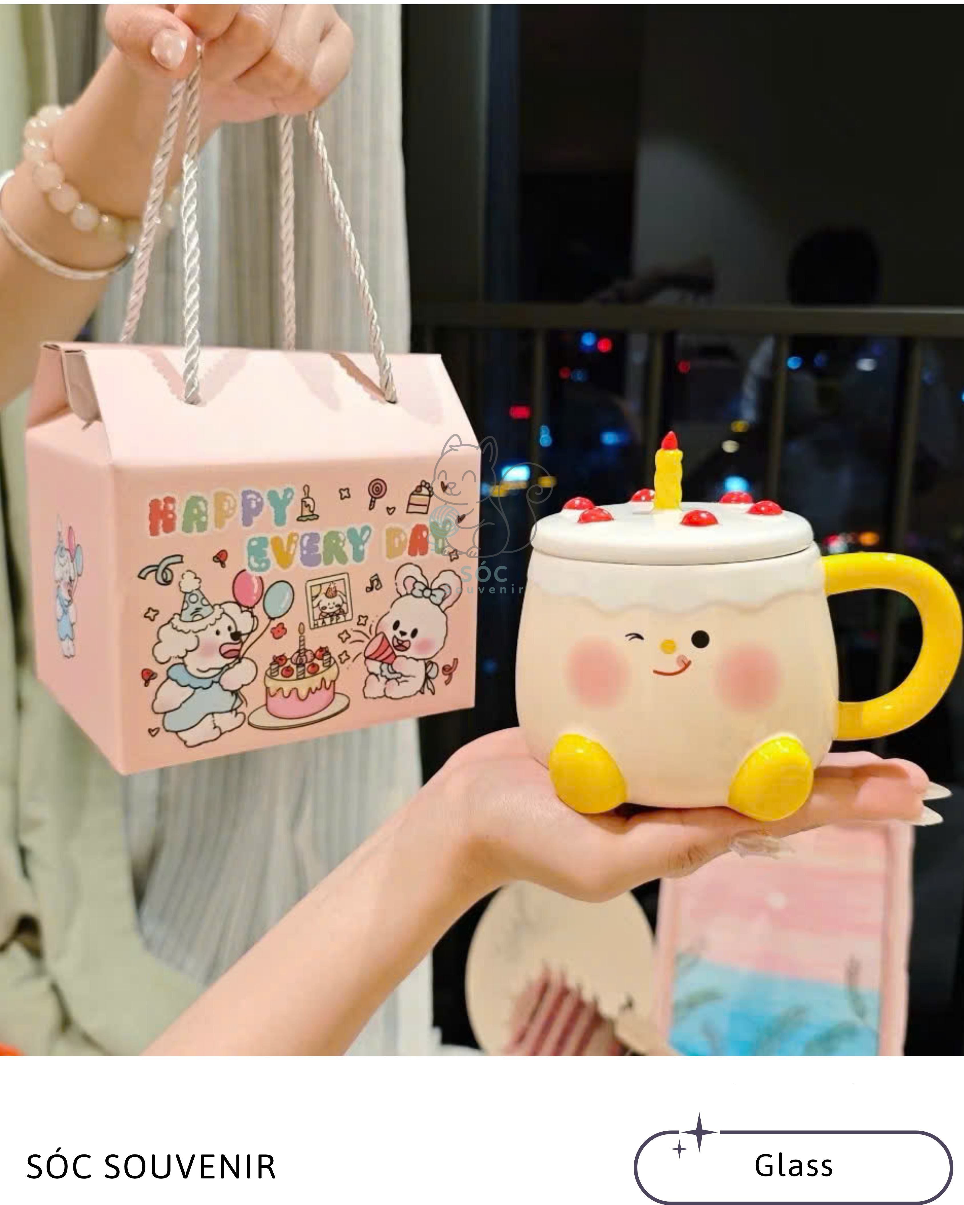 Cute Birthday Cake Ceramic Mug