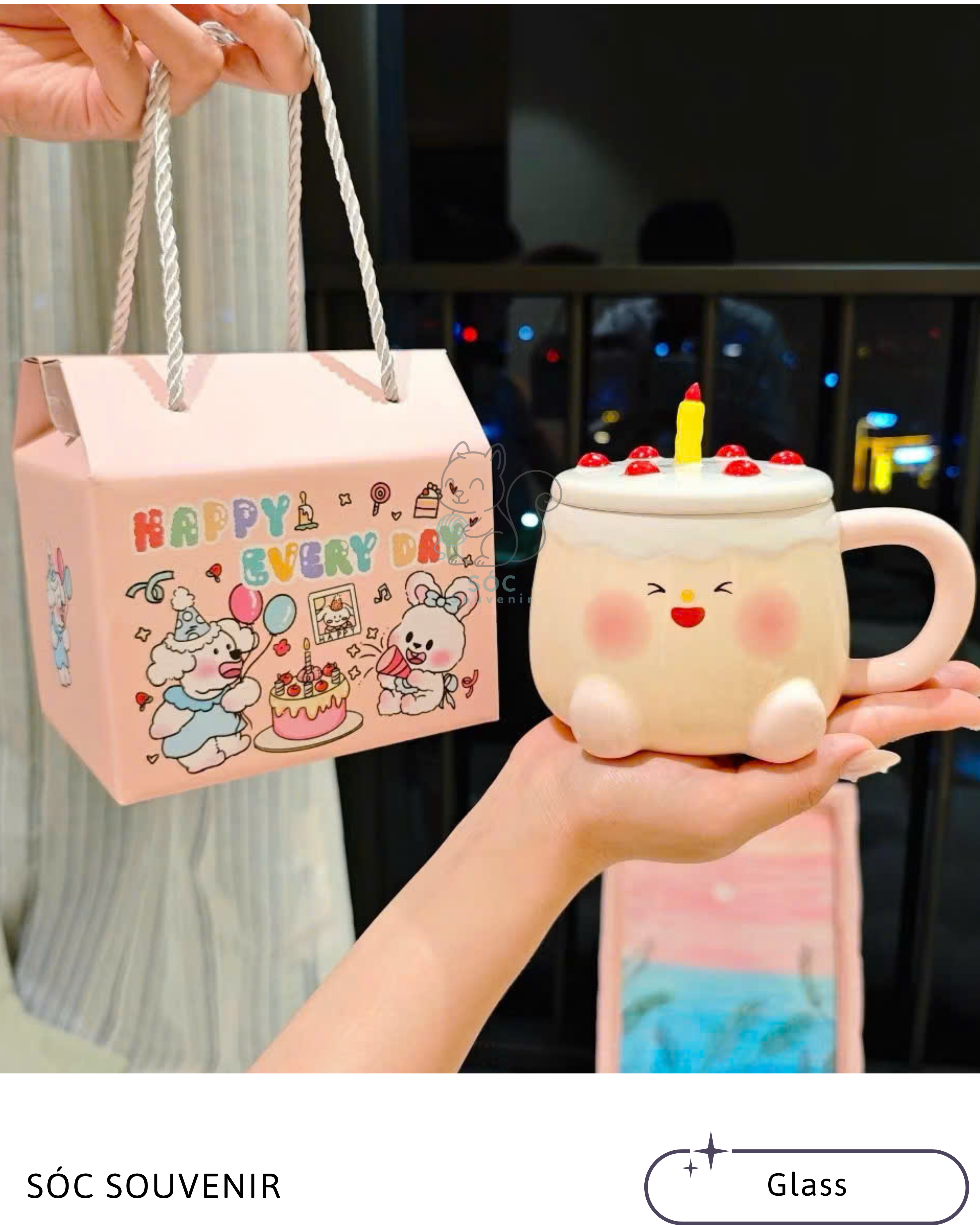 Cute Birthday Cake Ceramic Mug