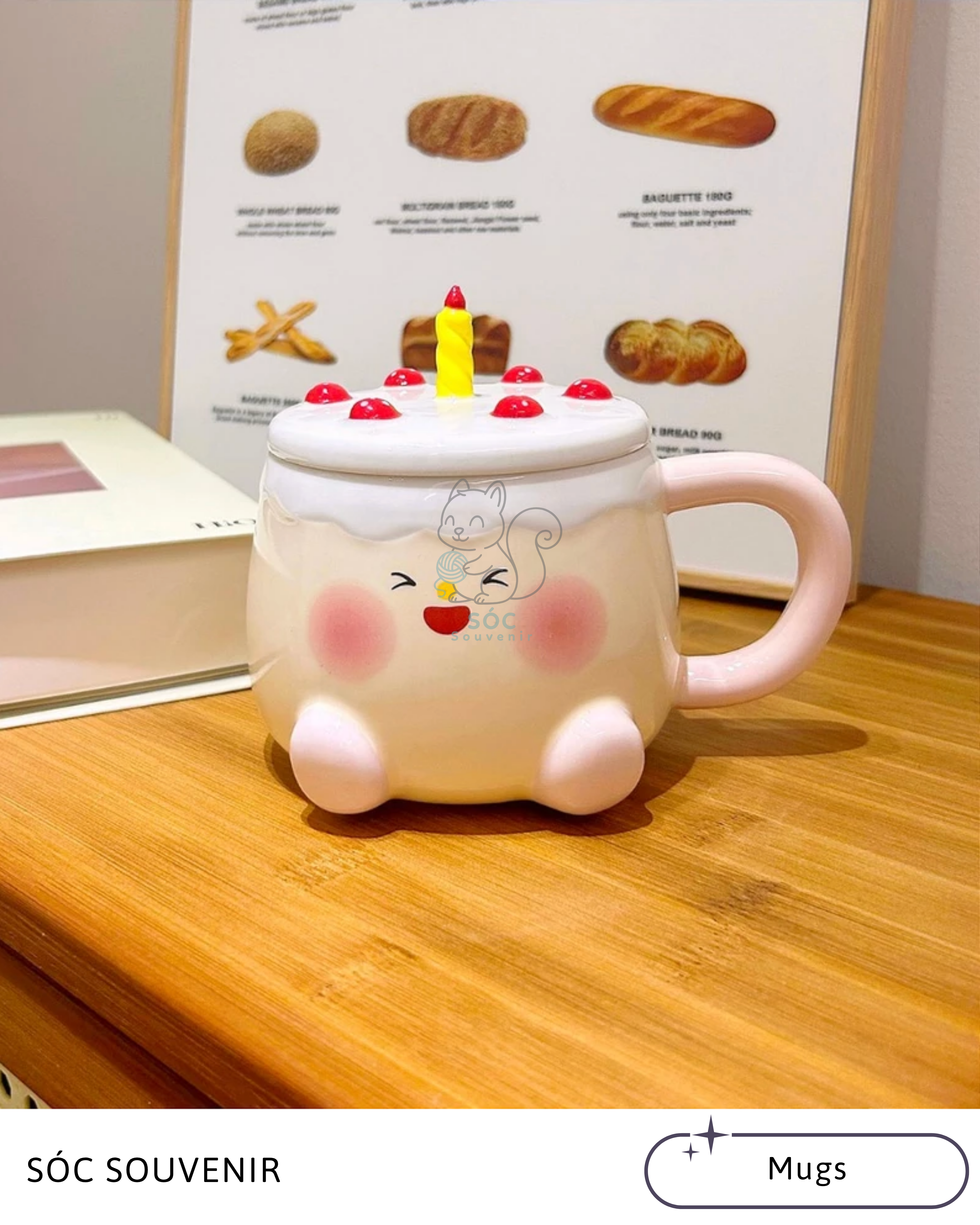 Cute Birthday Cake Ceramic Mug