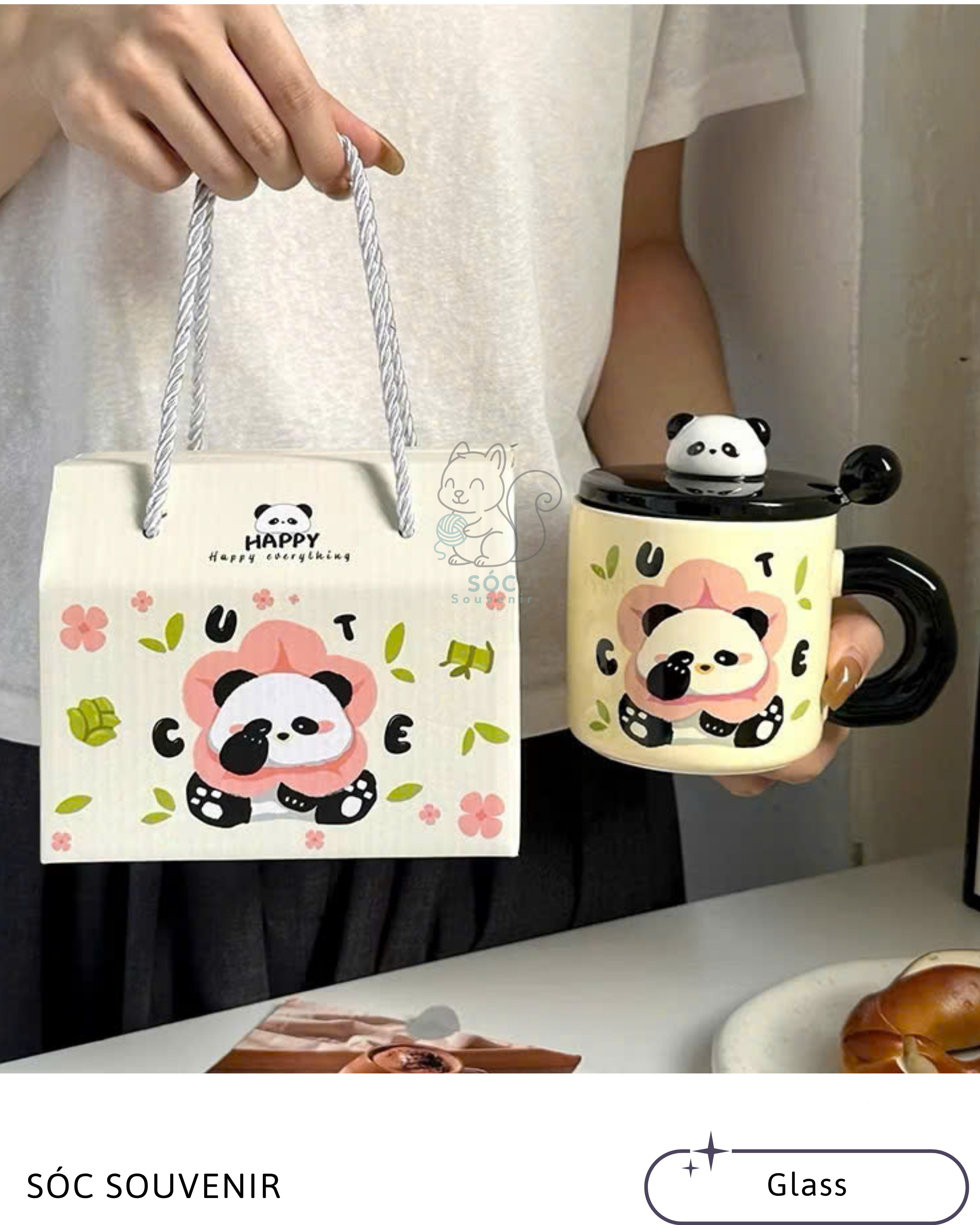 Panda & Cat Ceramic Mug – Premium Gift Box Set