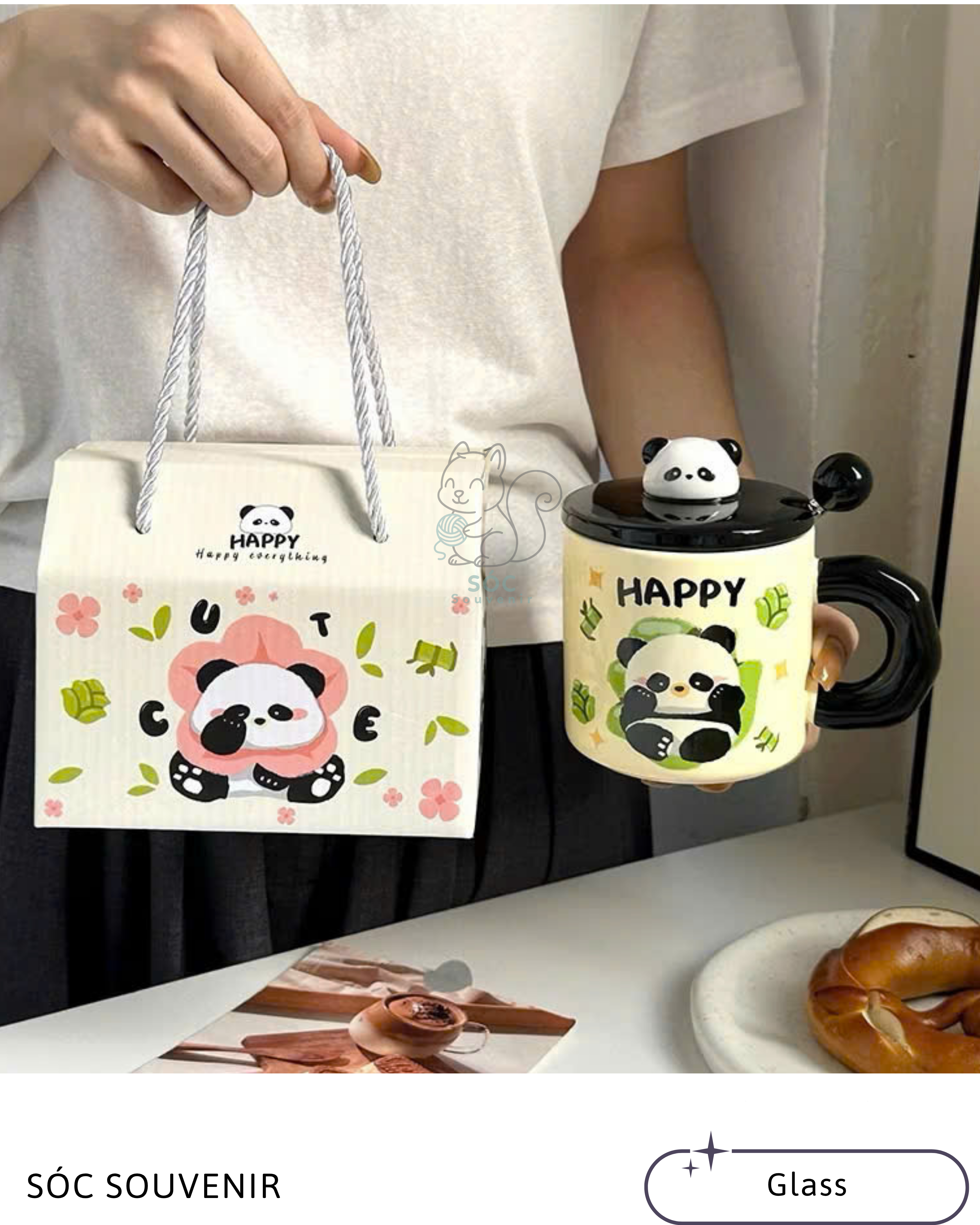 Panda & Cat Ceramic Mug – Premium Gift Box Set