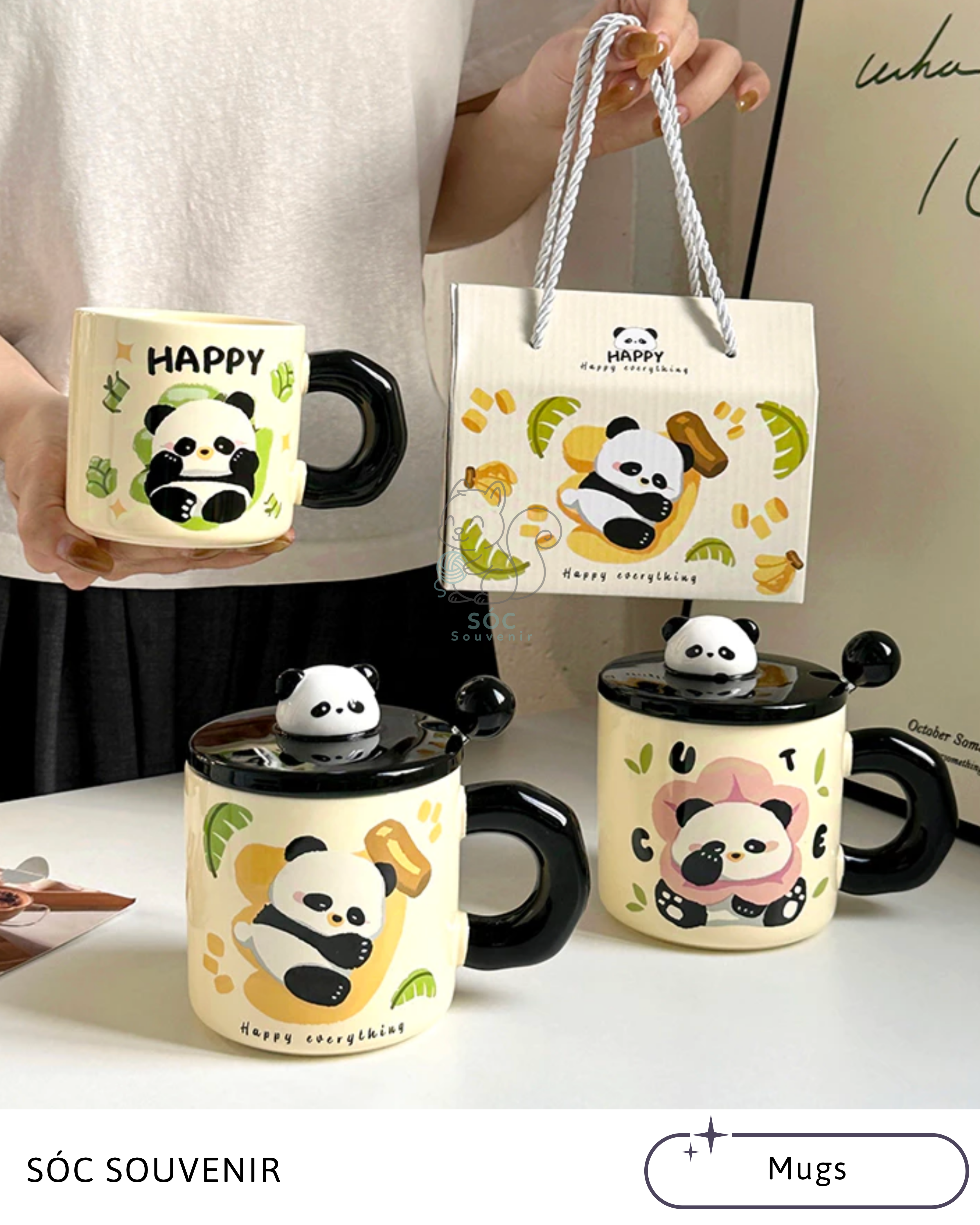 Panda & Cat Ceramic Mug – Premium Gift Box Set