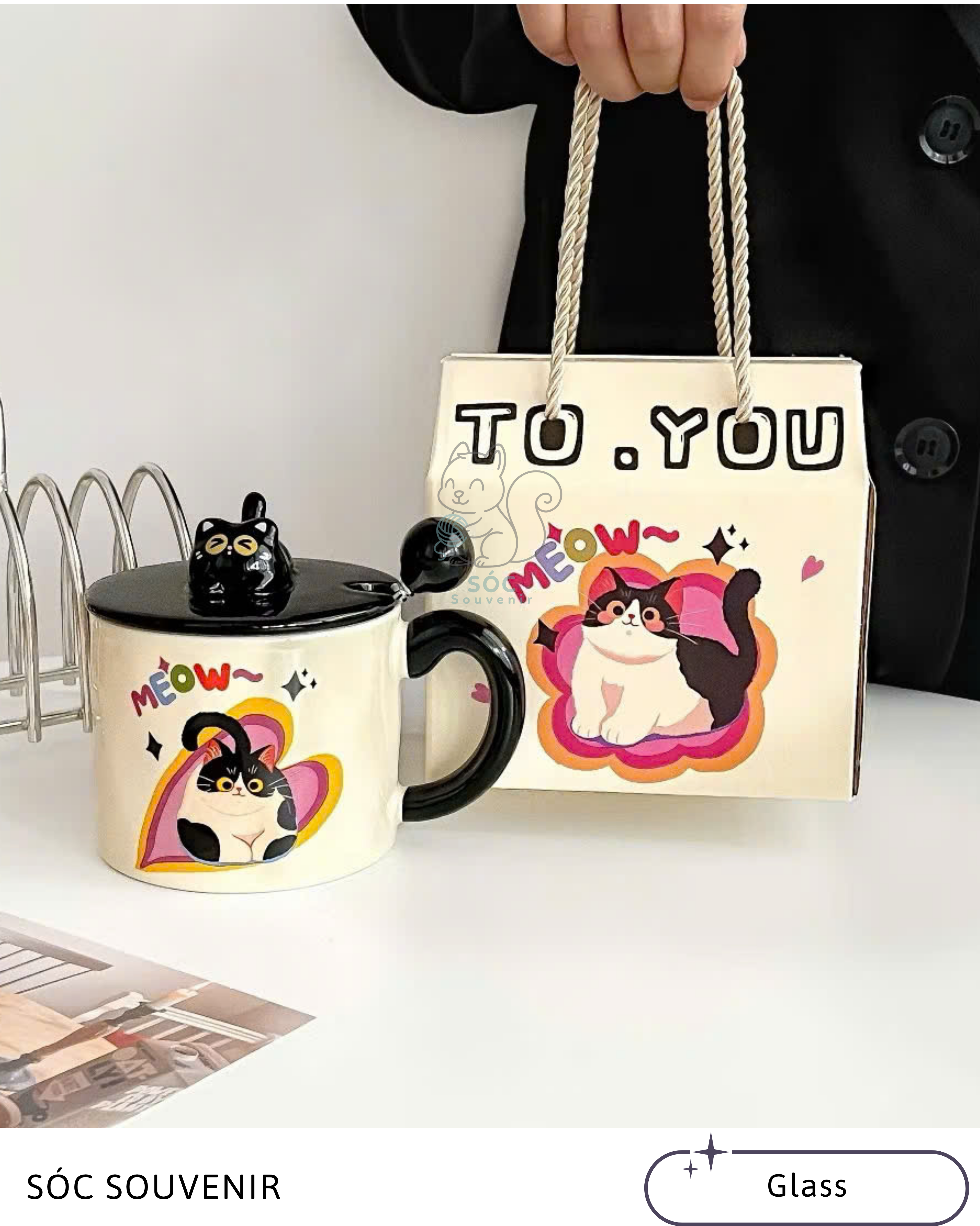 Panda & Cat Ceramic Mug – Premium Gift Box Set