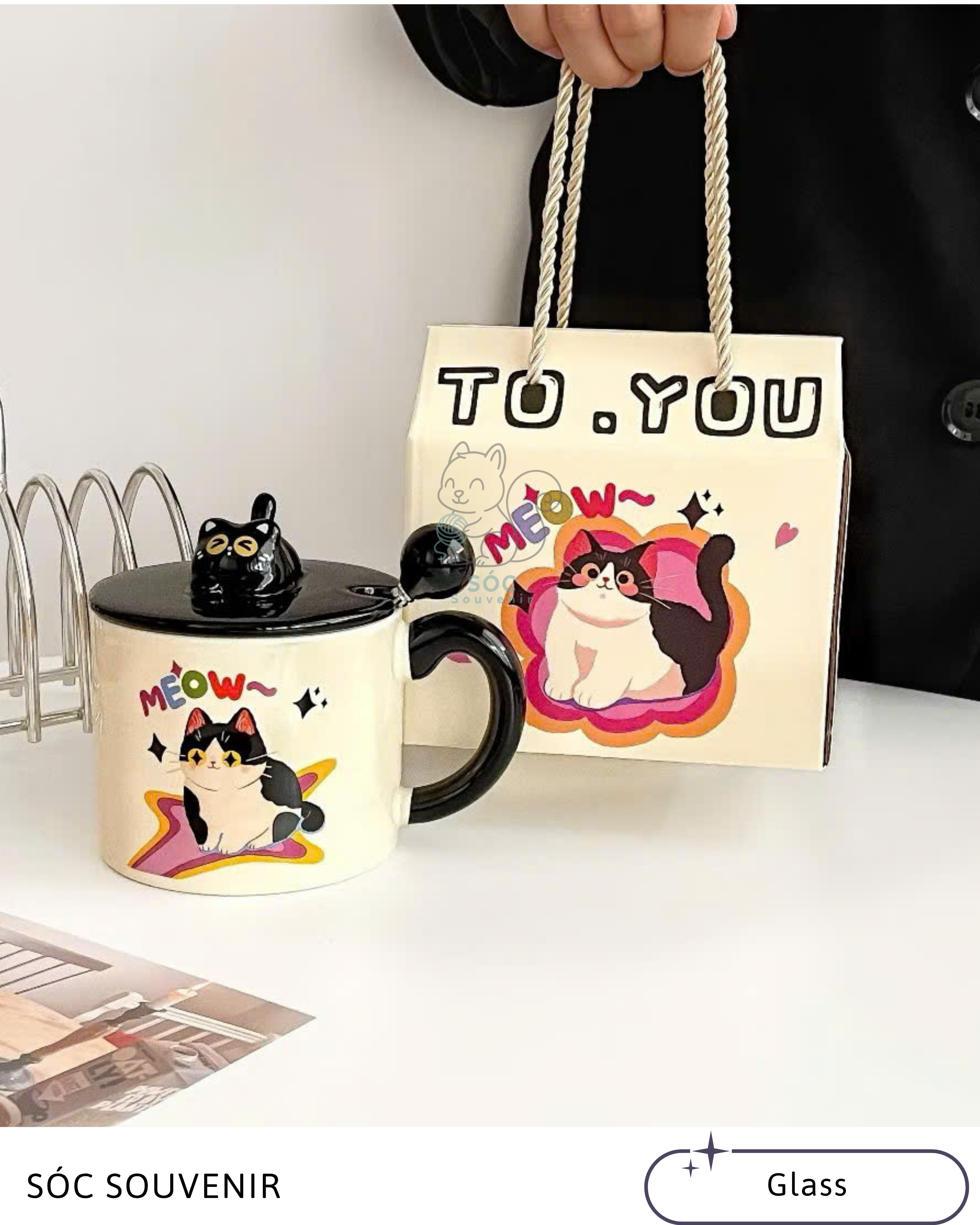 Panda & Cat Ceramic Mug – Premium Gift Box Set