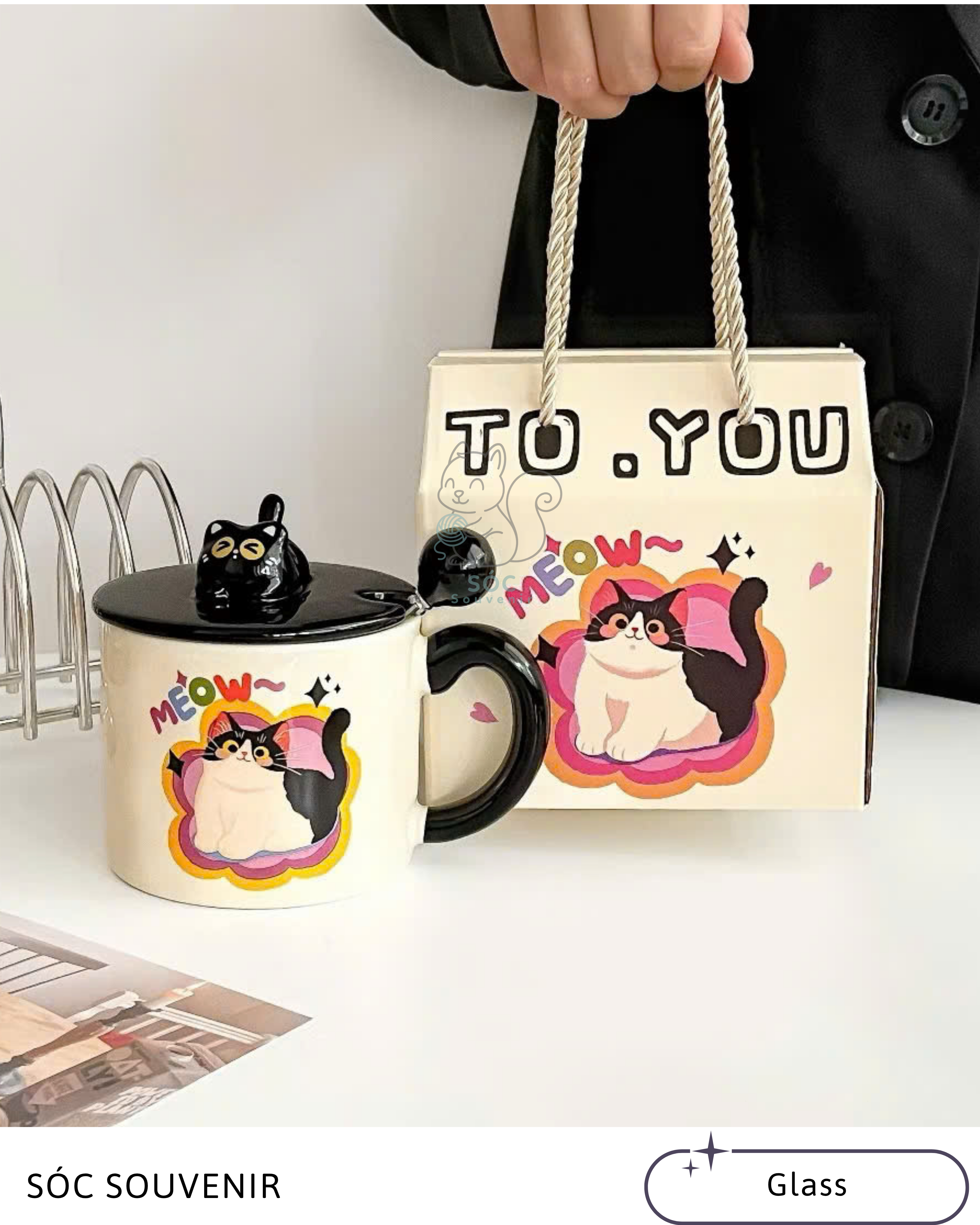 Panda & Cat Ceramic Mug – Premium Gift Box Set