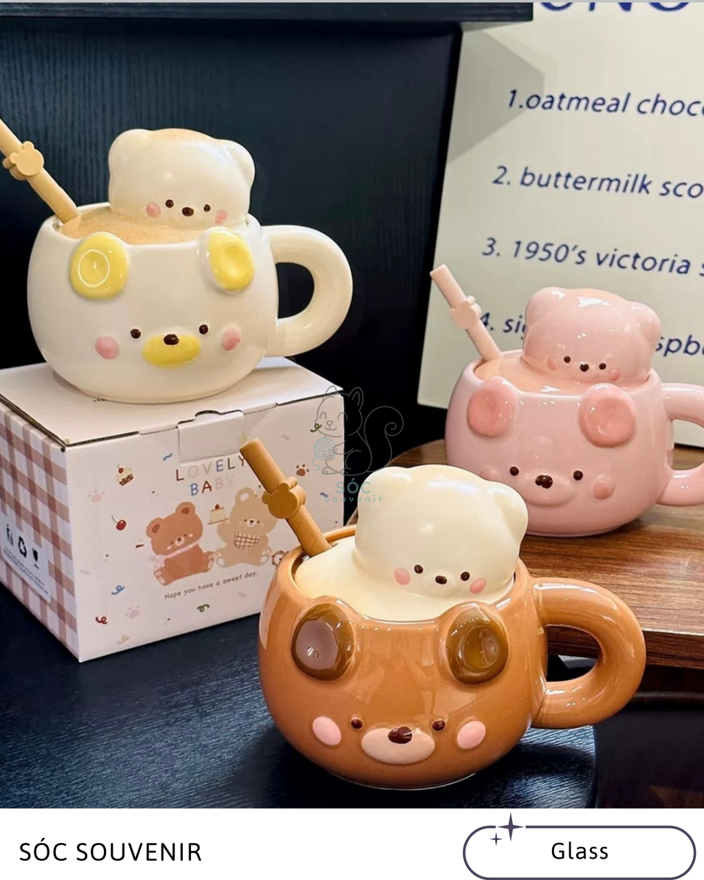 Bear Ceramic Mug Gift Set